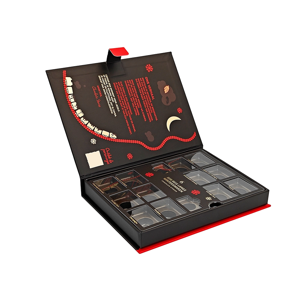 Chocolate boxes with inserts designed for separated chocolate placement